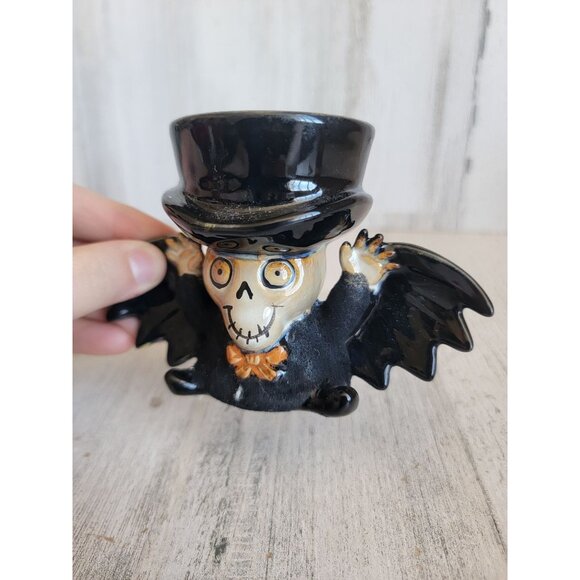 Yankee Candle bat boy tea light holder Halloween decor skeleton - Picture 3 of 8